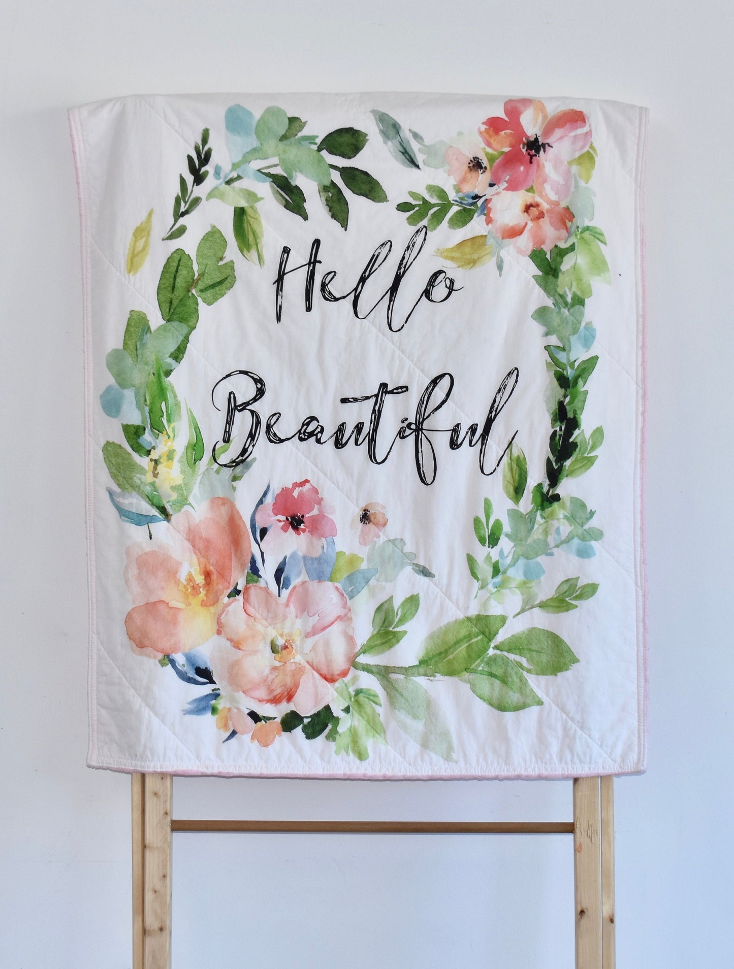 floral quilt, handmade baby blanket, baby shower gift, nursery decor, crib bedding, handmade quilt