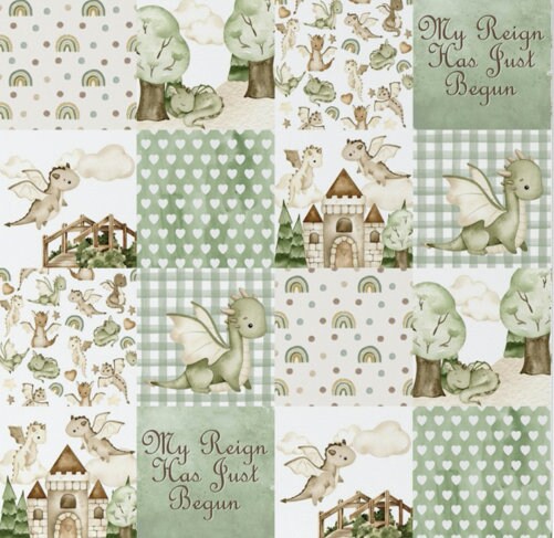 baby boy quilt, dragons theme nursery, clouds,  handmade baby blanket, baby shower gift, nursery decor, crib bedding