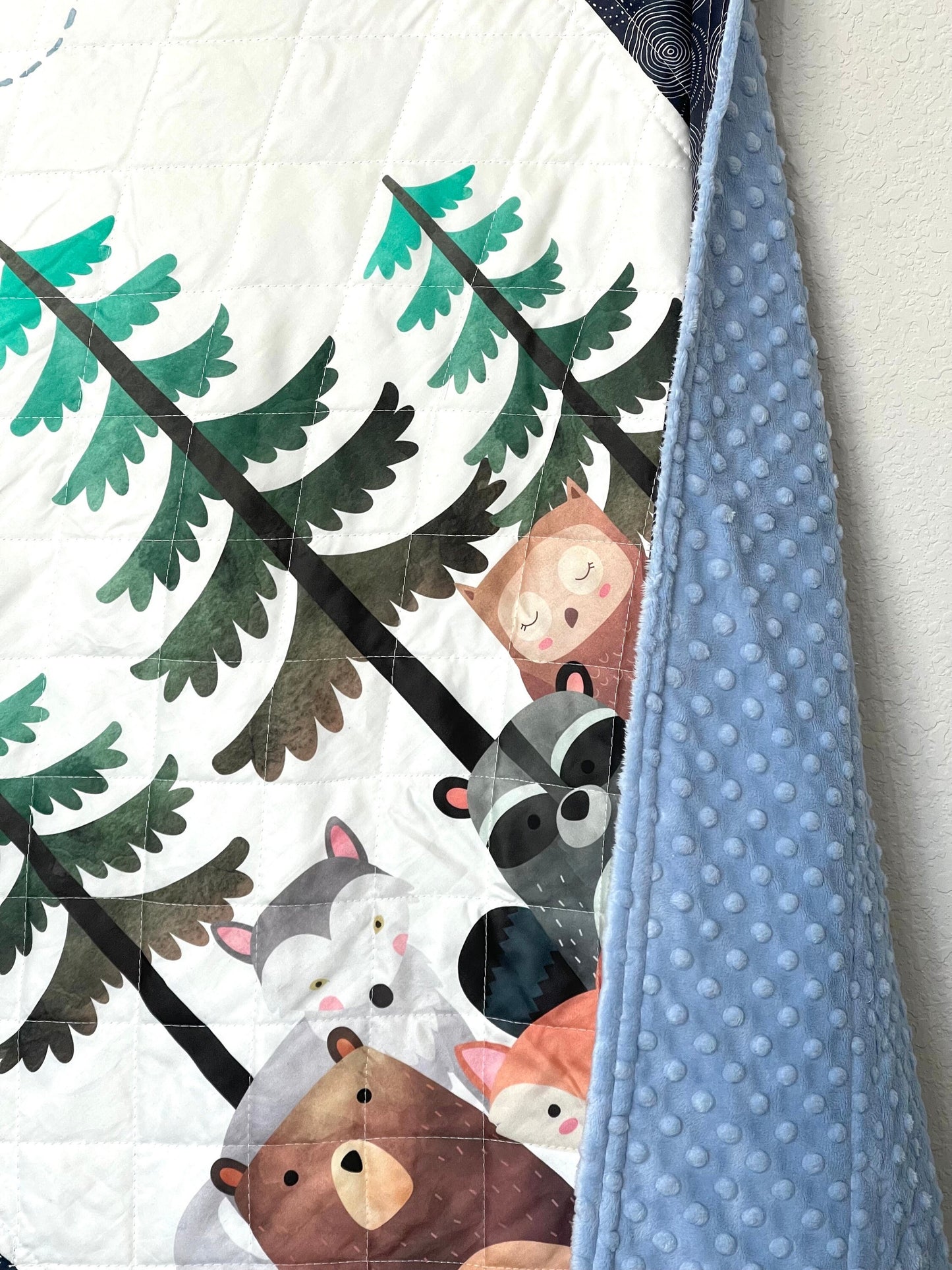 baby boy quilt, woodland quilt, woodland nursery, handmade baby blanket, baby shower gift, nursery decor, crib bedding, handmade quilt