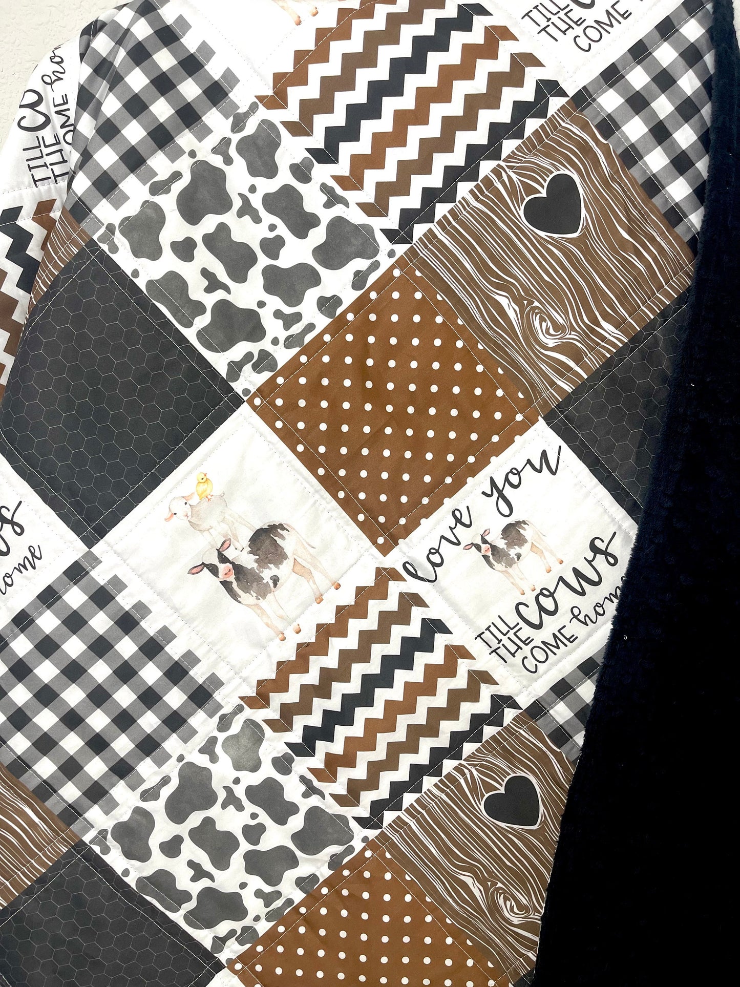 baby boy quilt, farm  quilt, farm nursery, cow quilt , handmade baby blanket, baby shower gift, nursery decor, crib bedding, handmade quilt
