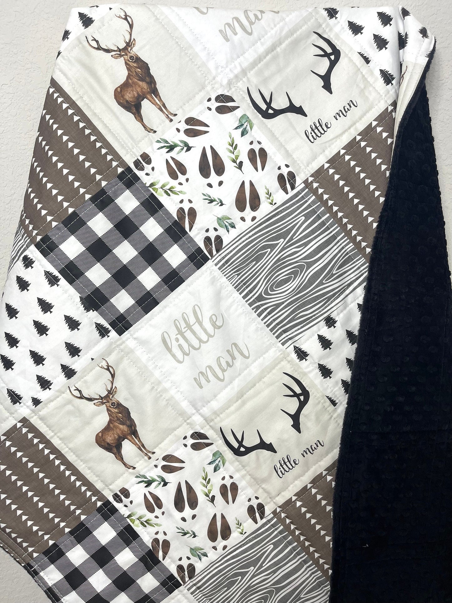 baby boy quilt, woodland quilt, woodland nursery, handmade baby blanket, baby shower gift, nursery decor, crib bedding, handmade quilt
