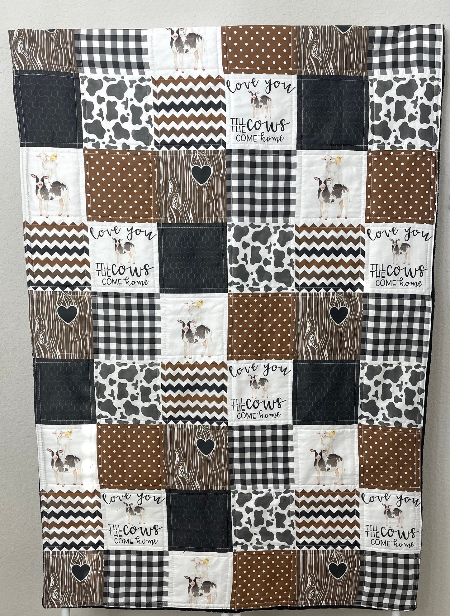 baby boy quilt, farm  quilt, farm nursery, cow quilt , handmade baby blanket, baby shower gift, nursery decor, crib bedding, handmade quilt
