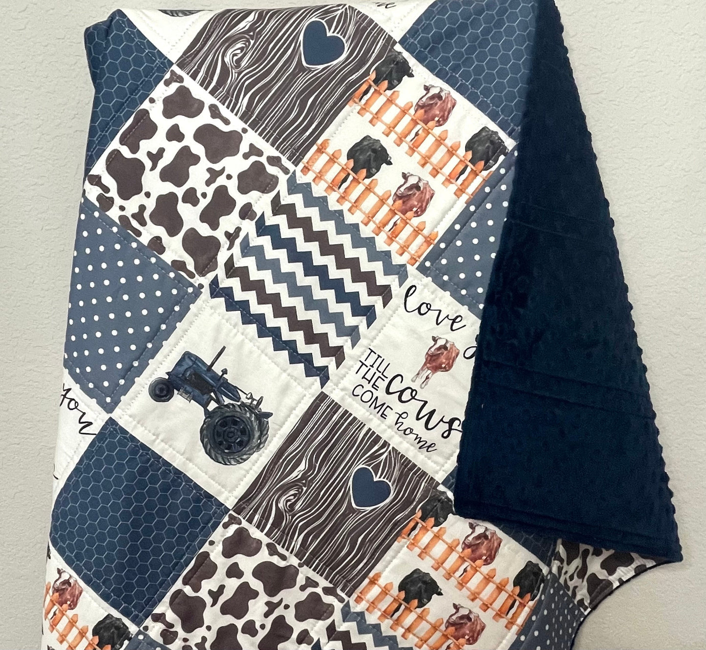Farm Crib Bedding, Handmade quilt, Farm Theme Nursery Decor