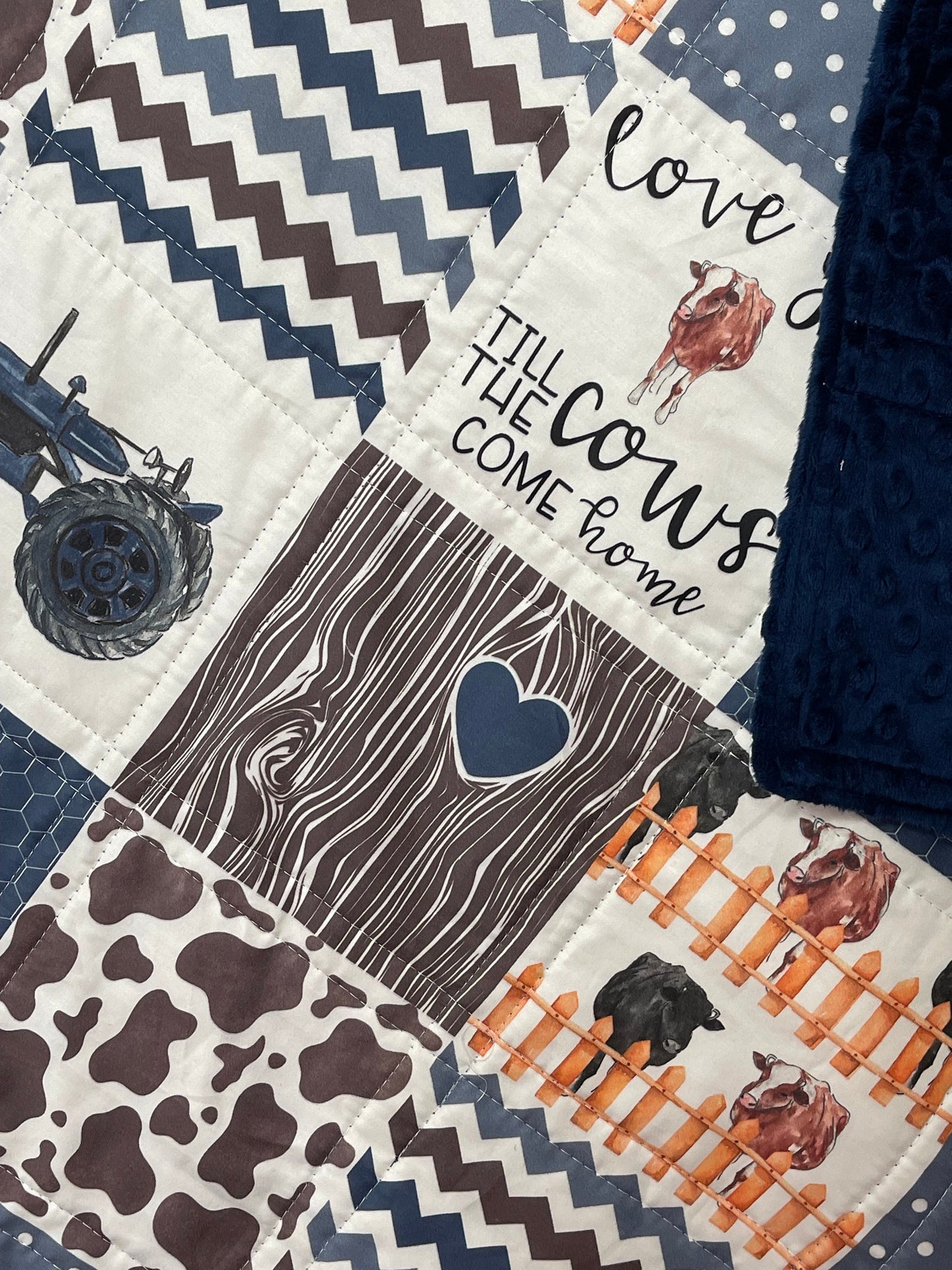 Farm Crib Bedding, Handmade quilt, Farm Theme Nursery Decor