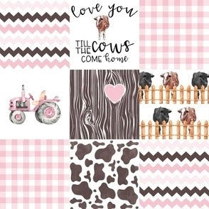 baby girl quilt, brown and pink, farm quilt,handmade baby blanket, baby shower gift, nursery decor, crib bedding, handmade quilt