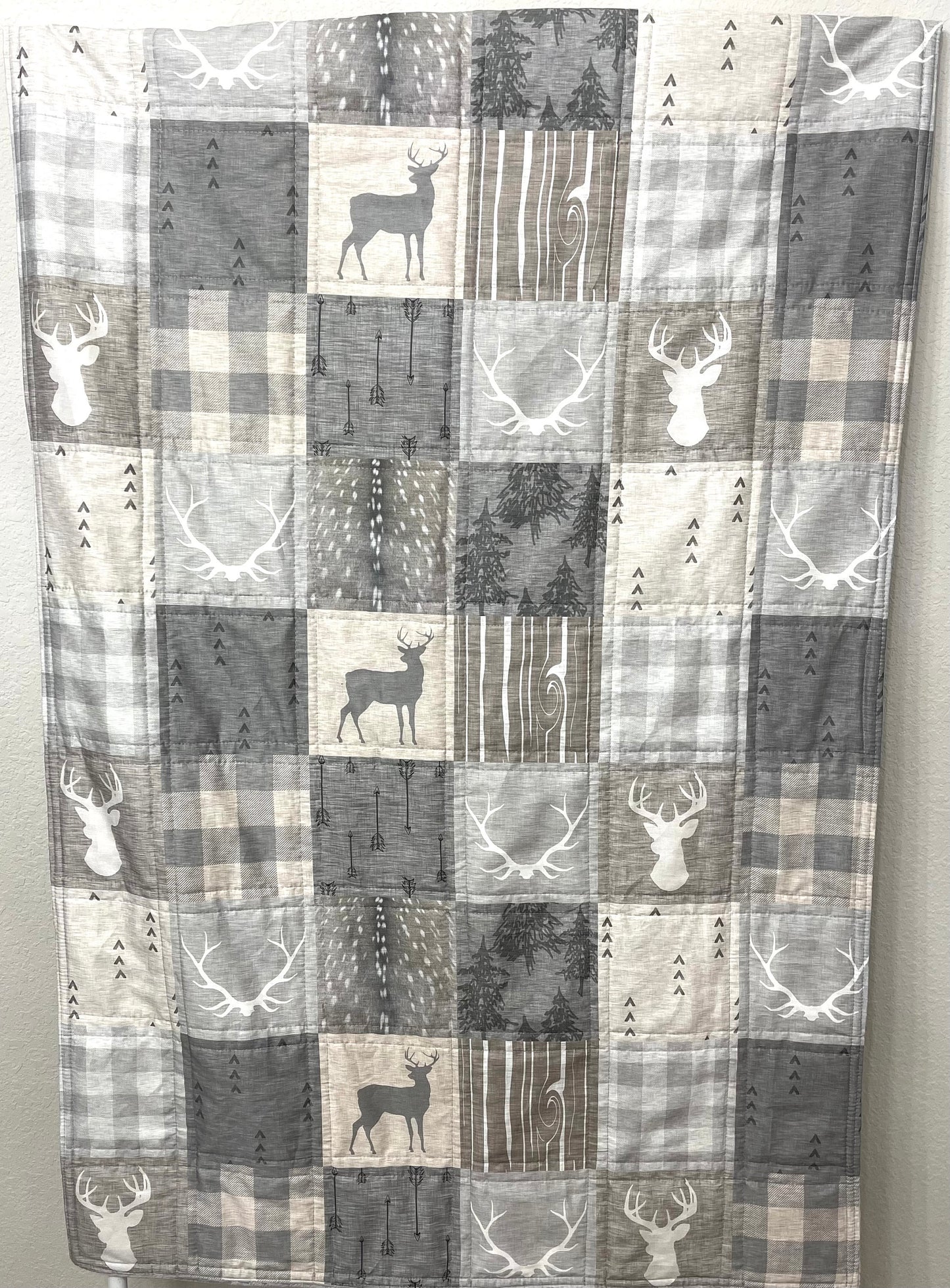 baby boy quilt, woodland quilt, woodland nursery,  handmade baby blanket, baby shower gift, nursery decor, crib bedding
