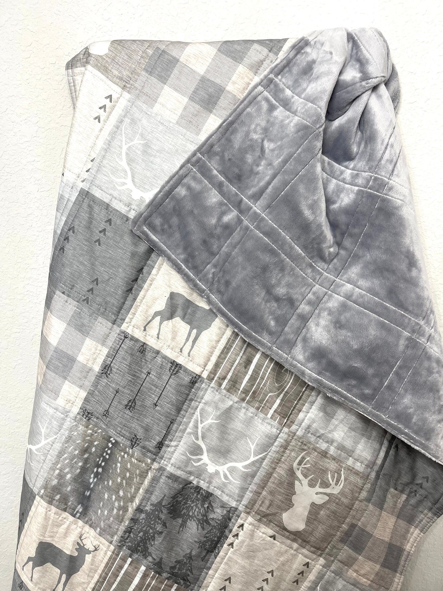 baby boy quilt, woodland quilt, woodland nursery,  handmade baby blanket, baby shower gift, nursery decor, crib bedding