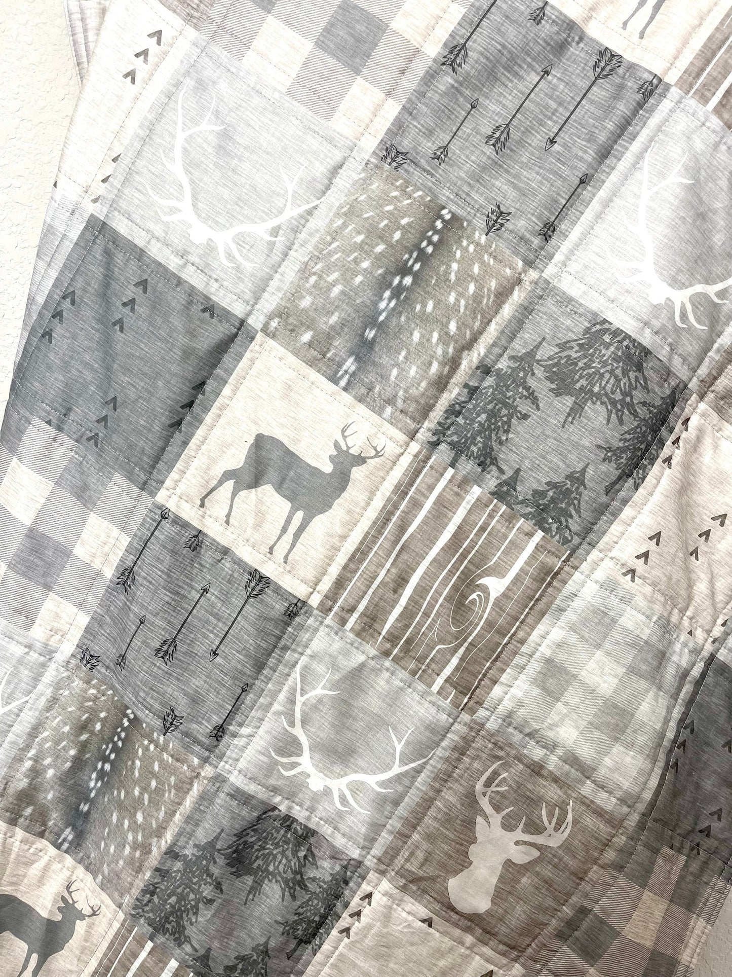 baby boy quilt, woodland quilt, woodland nursery,  handmade baby blanket, baby shower gift, nursery decor, crib bedding