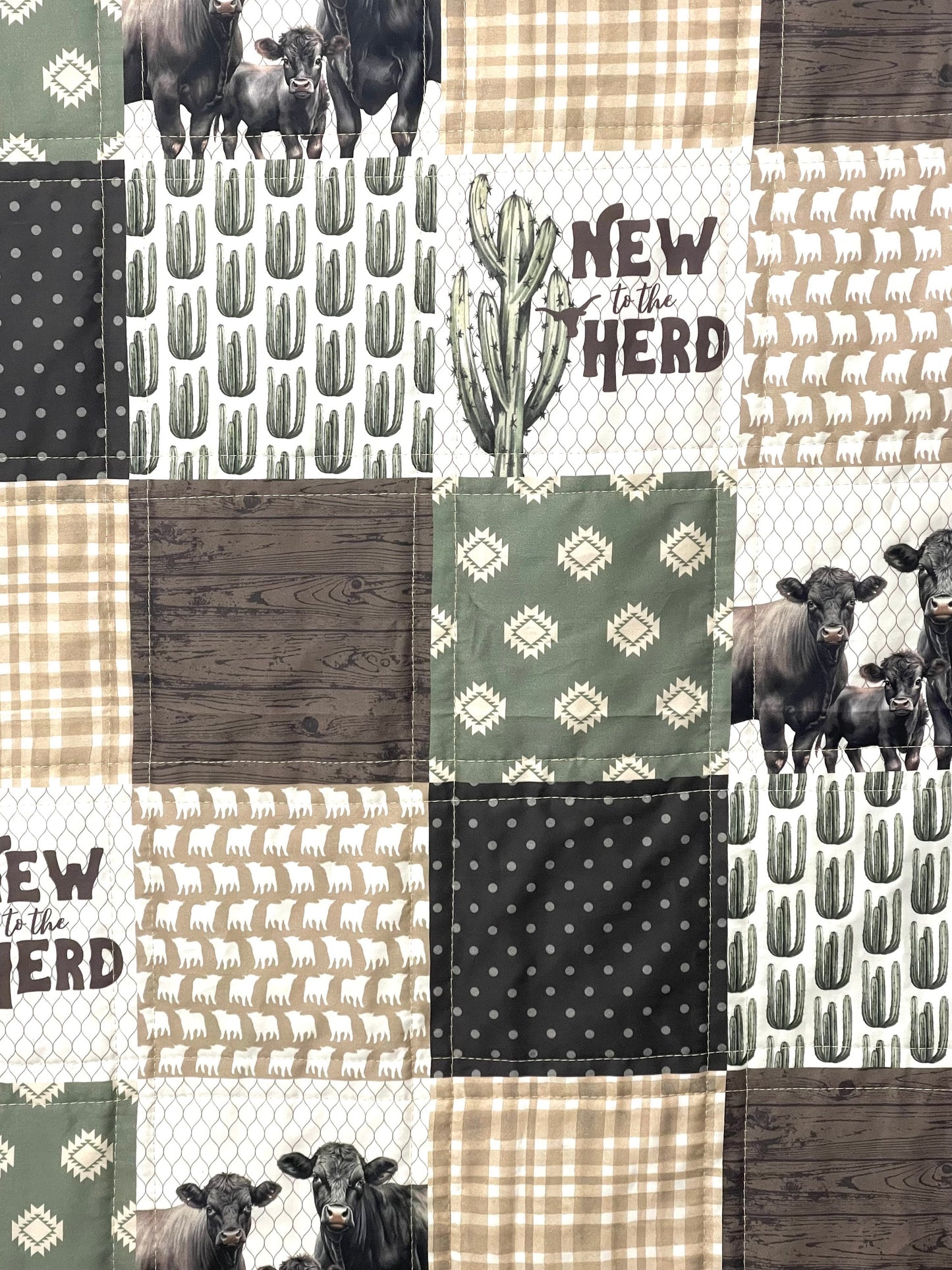 baby boy quilt, farm theme nursery, cow,  handmade baby blanket, baby shower gift, nursery decor, crib bedding