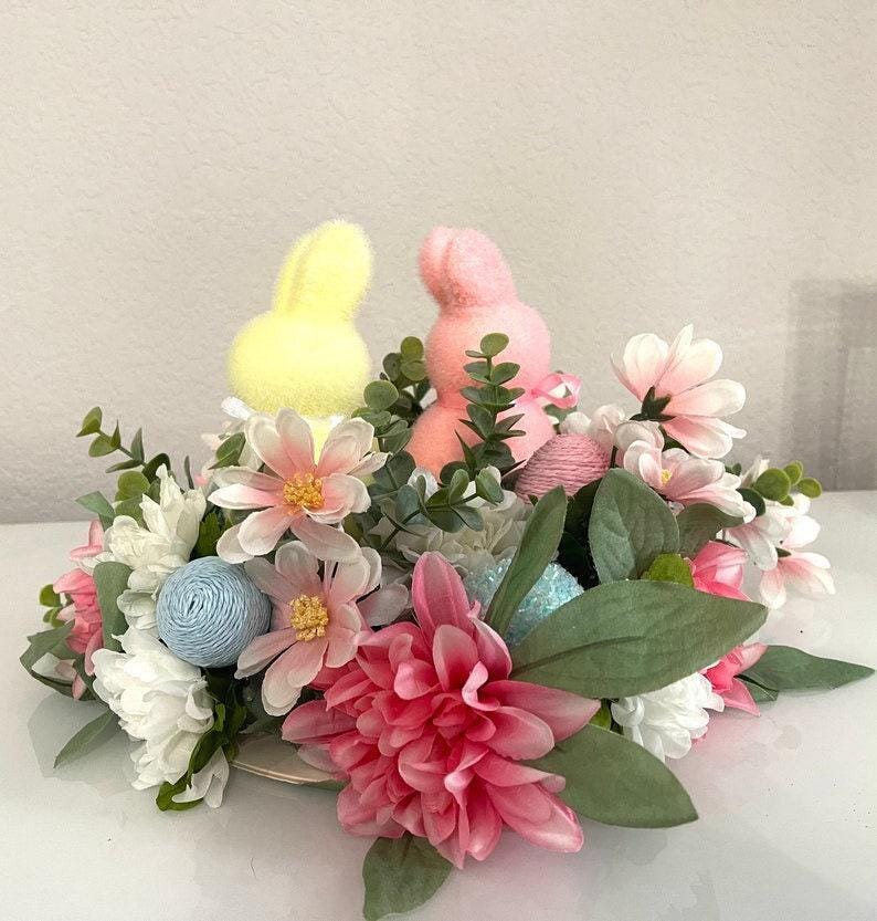 Easter Bunny Floral Centerpiece, Spring Home Decor