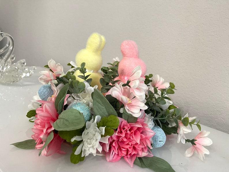 Easter Bunny Floral Centerpiece, Spring Home Decor