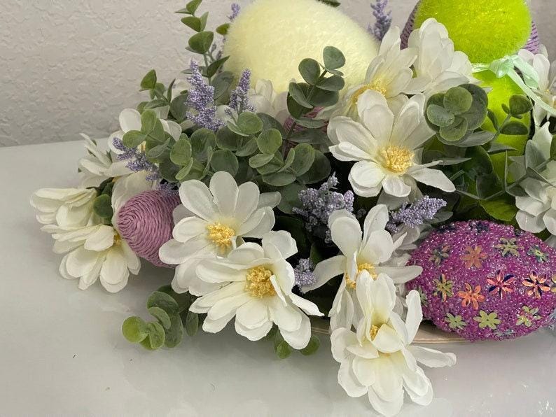 Floral Easter Centerpiece, Spring Home Decor
