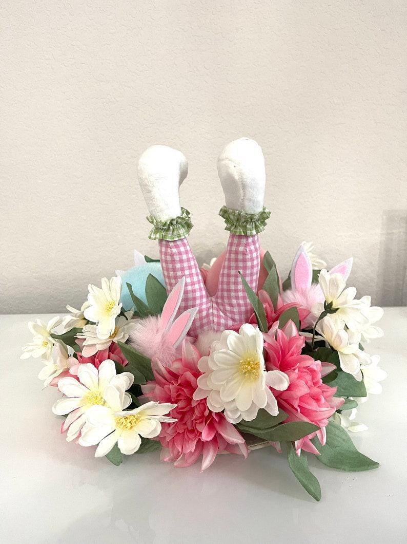 Easter Floral Centerpiece, Bunny Home Decor
