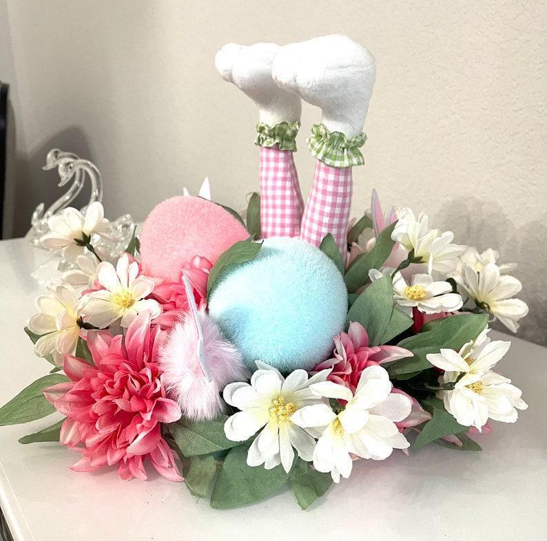 Easter Floral Centerpiece, Bunny Home Decor