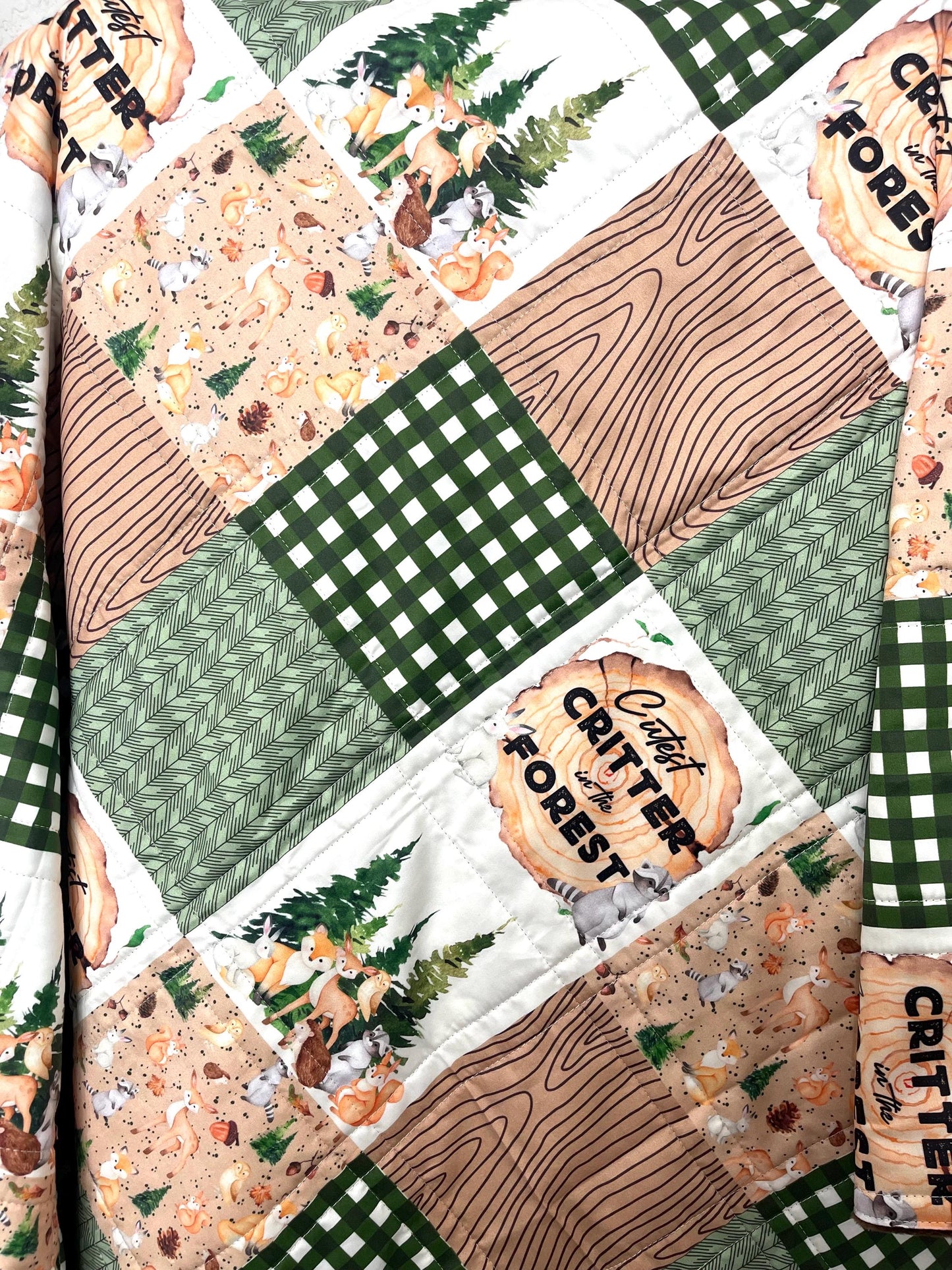 baby boy quilt, woodland quilt, woodland nursery,handmade baby blanket, baby shower gift, nursery decor, crib bedding, handmade quilt