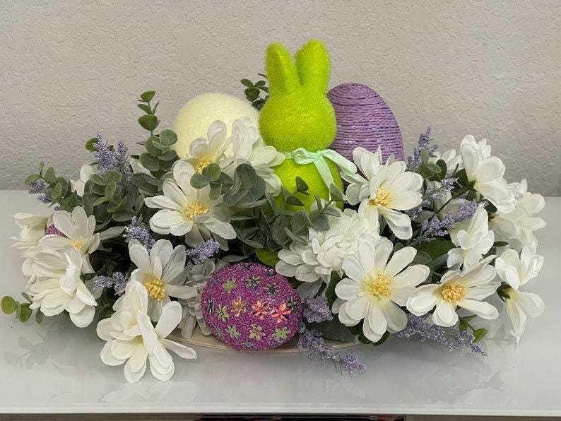 Floral Easter Centerpiece, Spring Home Decor