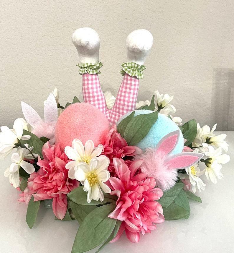 Easter Floral Centerpiece, Bunny Home Decor