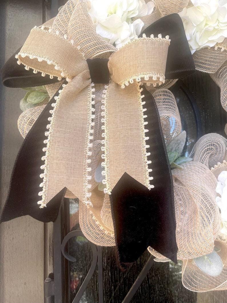 Farmhouse Style Wreath, Hydrangea Porch Decor