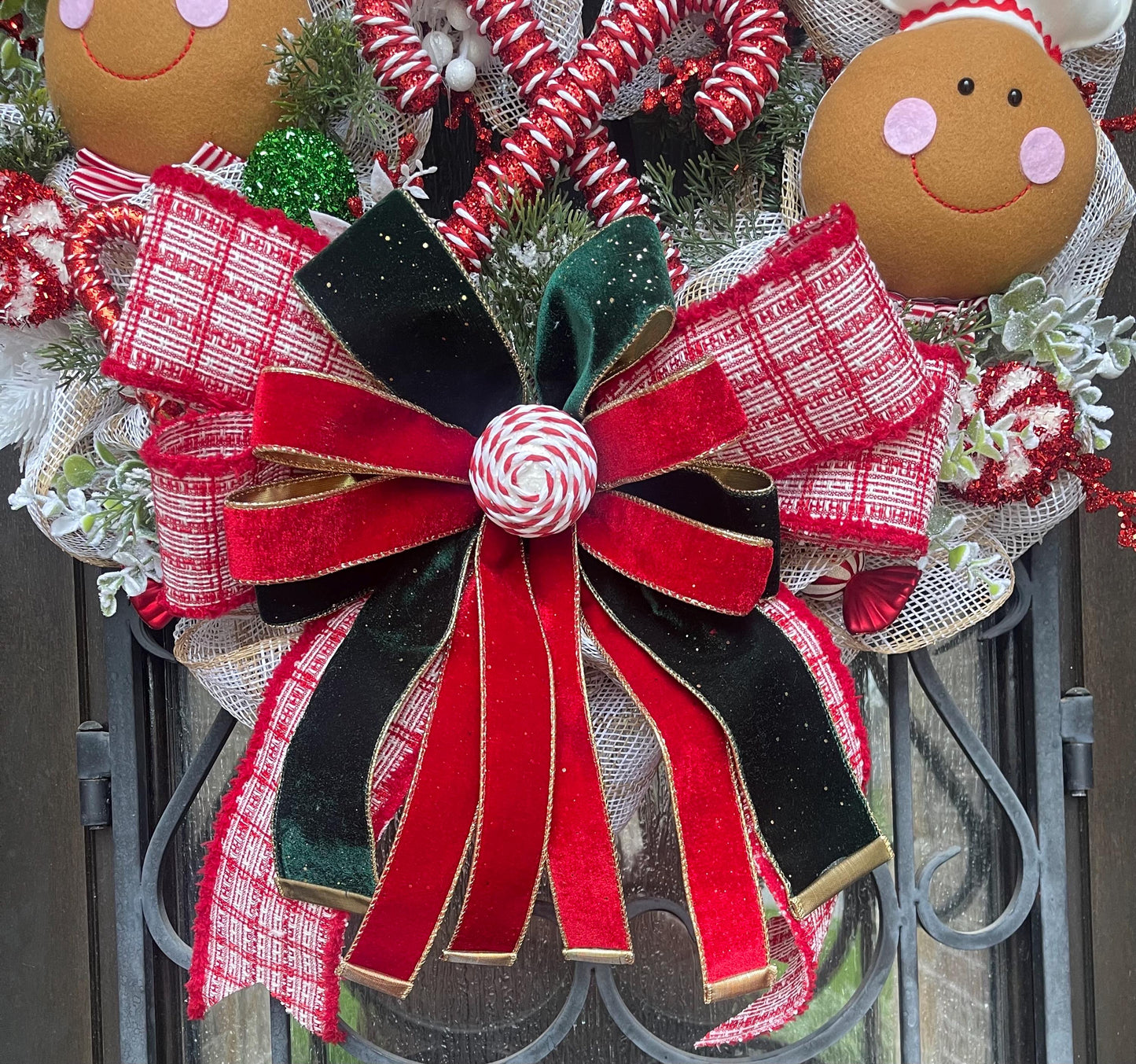Gingerbread Christmas Wreath, Candy Holiday Decor