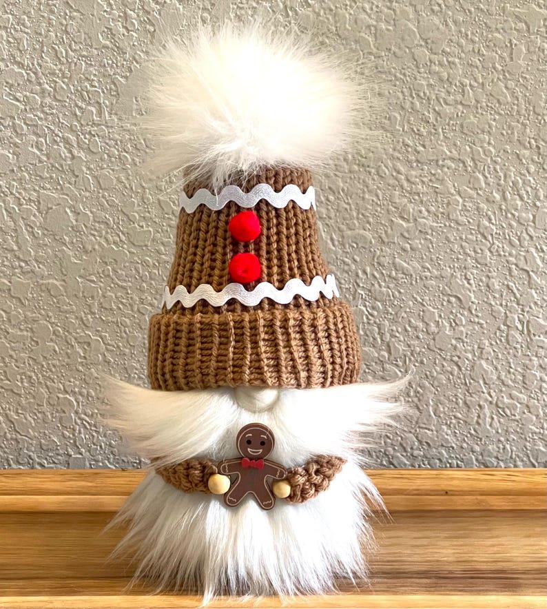 Knit Christmas Gnomes, Holiday Tiered Tray Decor