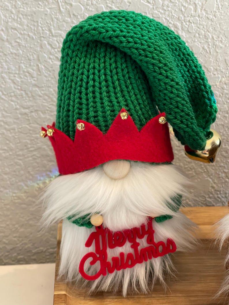 Knit Christmas Gnomes, Holiday Tiered Tray Decor