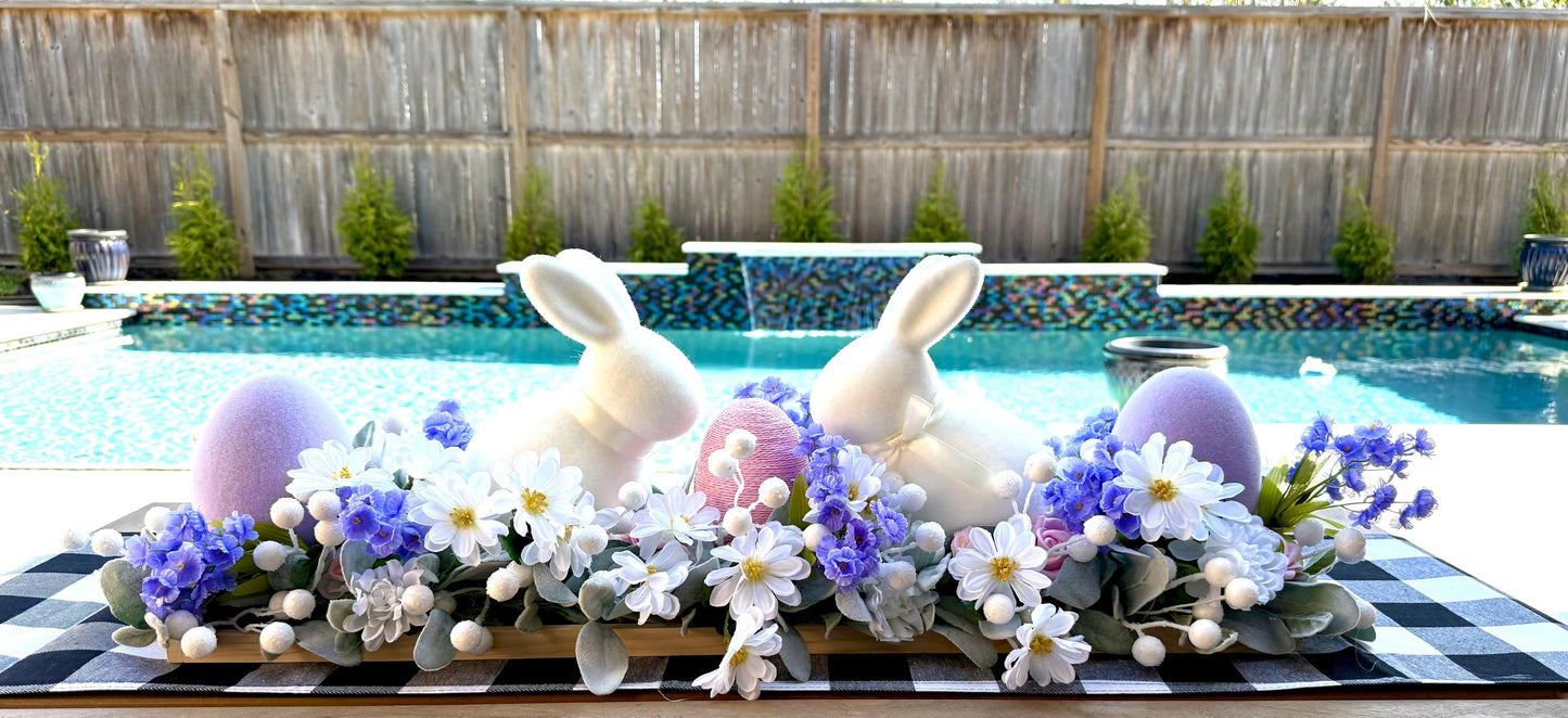 X-Large Easter Centerpiece, Faux Floral Bunny Arrangement