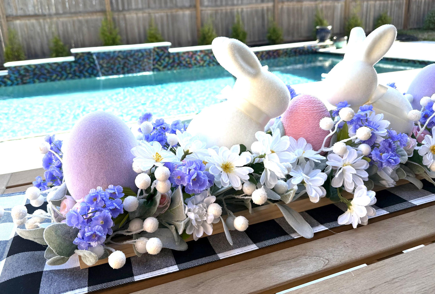 X-Large Easter Centerpiece, Faux Floral Bunny Arrangement