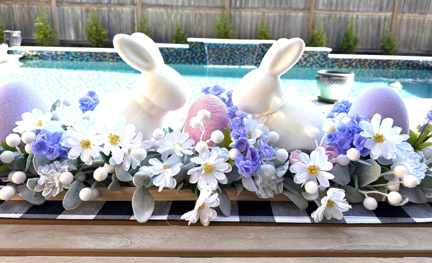 X-Large Easter Centerpiece, Faux Floral Bunny Arrangement