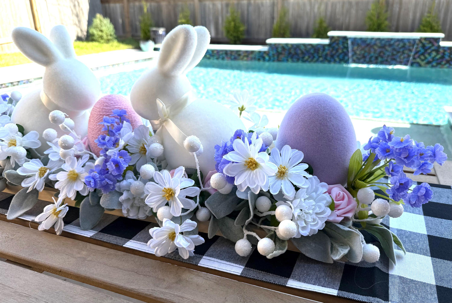 X-Large Easter Centerpiece, Faux Floral Bunny Arrangement