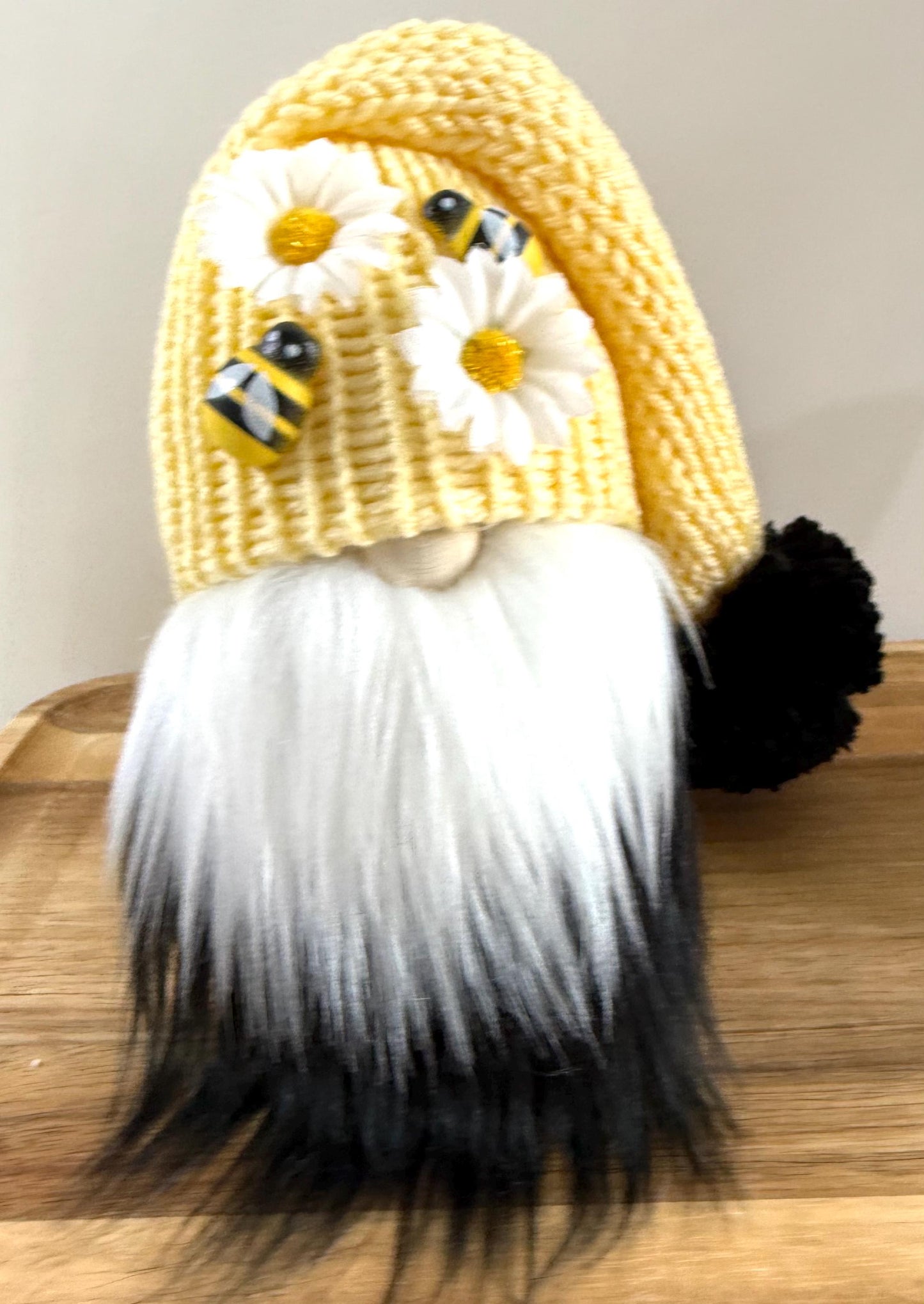 Handmade Bee Gnome, Daisy Decor, Tiered Tray Decor
