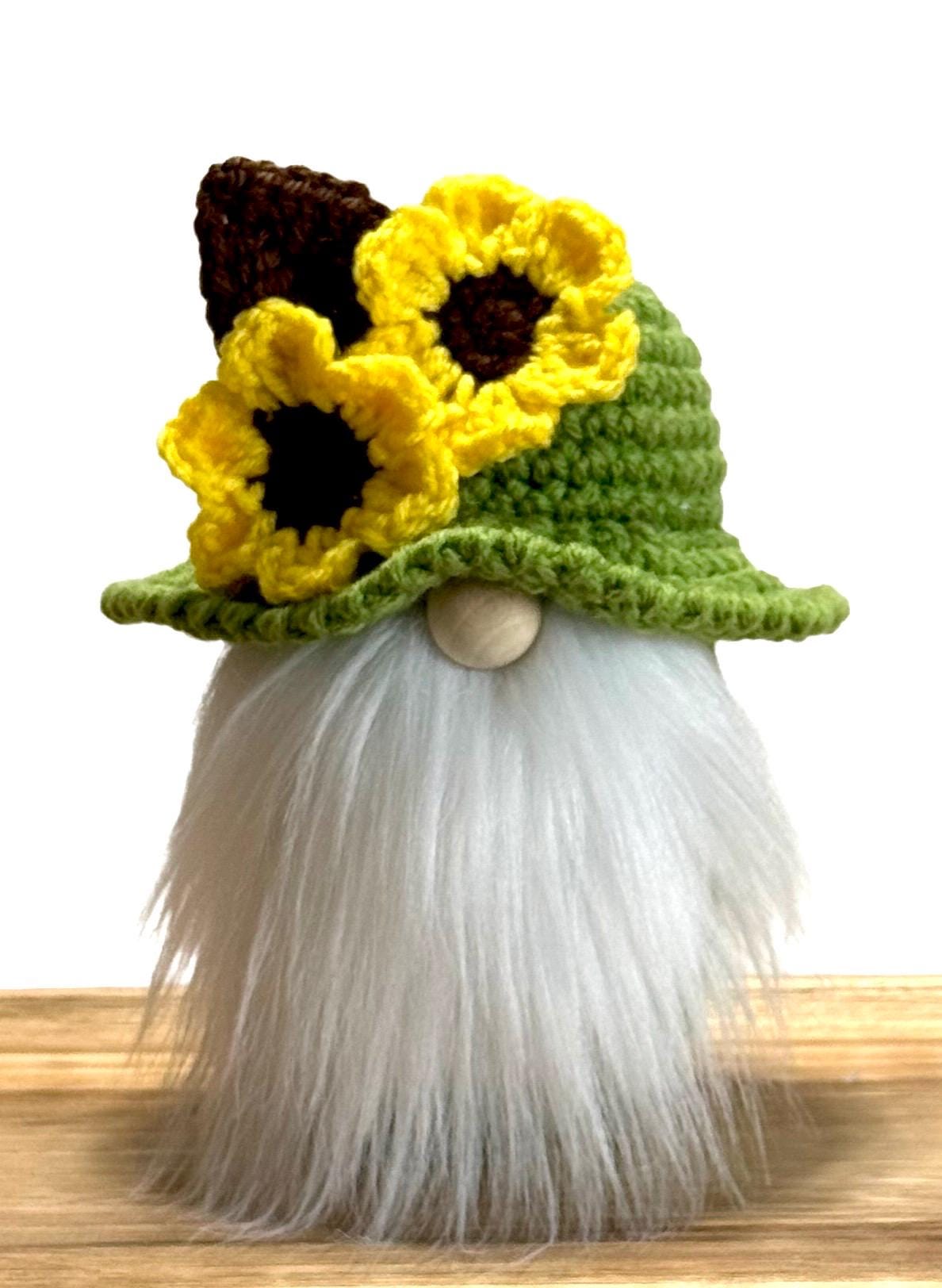 Sunflower Knit Gnome, Fall Home Decorations,  Floral Tiered Tray Decor