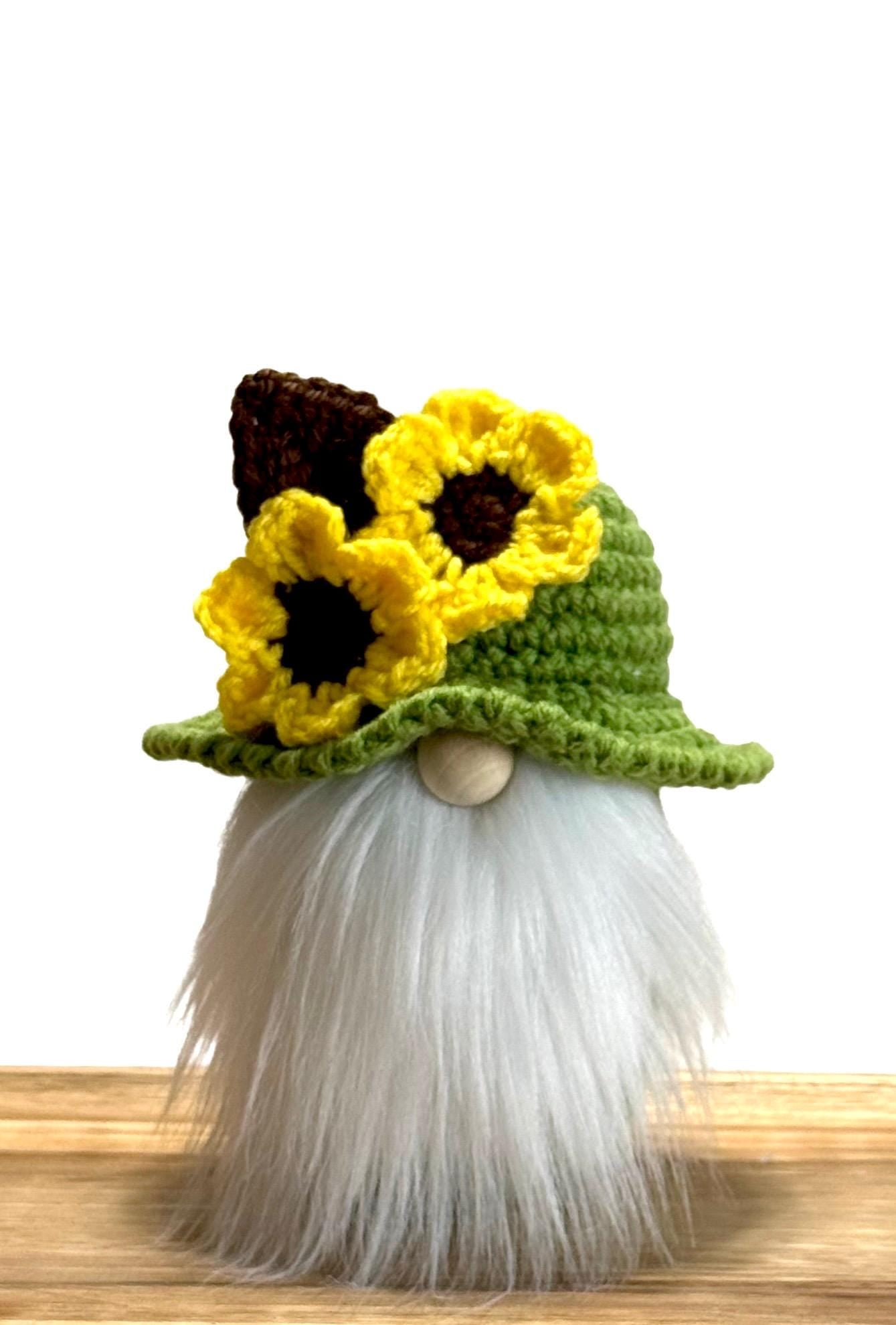 Sunflower Knit Gnome, Fall Home Decorations,  Floral Tiered Tray Decor
