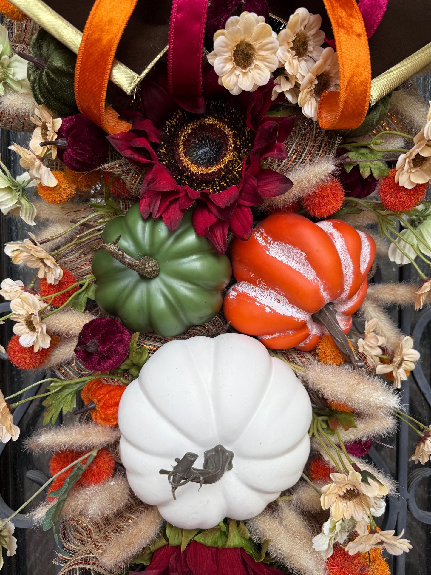Pumpkin Door Swag, Fall Thanksgiving Wreath, Front Porch Decor