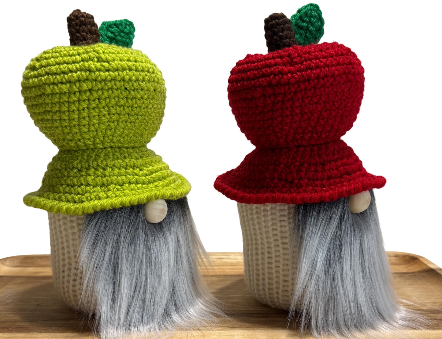 Handmade Apple Gnome, Farmhouse Tiered Tray Decor