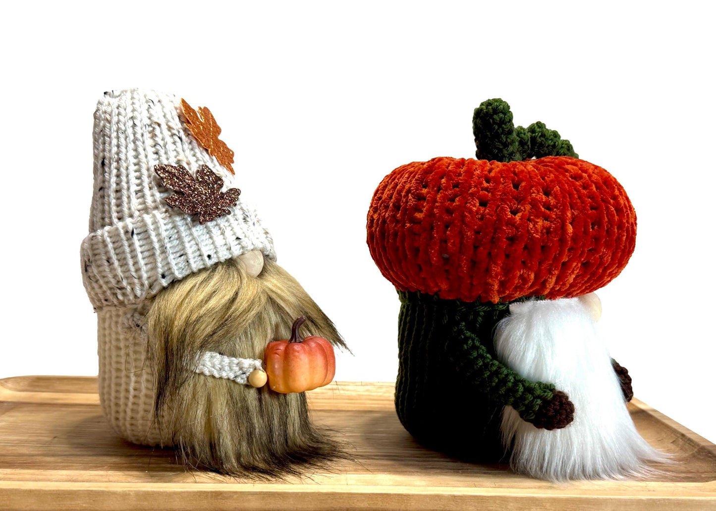Knit Fall Gnome, Pumpkin Decor, Farmhouse Tiered Tray Decor