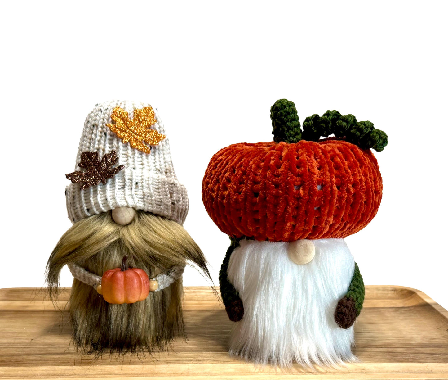 Knit Fall Gnome, Pumpkin Decor, Farmhouse Tiered Tray Decor