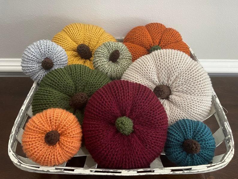 Knit Pumpkin, Knit Pumpkins, Fall Decor, Soft Pumpkins, Thanksgiving Deco, Harvest Decor, Halloween Decor