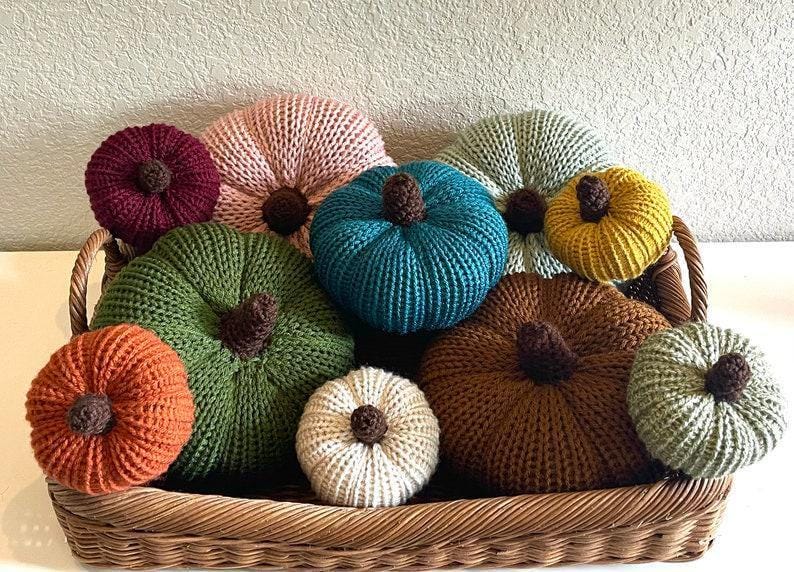 Knit Pumpkin, Knit Pumpkins, Fall Decor, Soft Pumpkins, Thanksgiving Deco, Harvest Decor, Halloween Decor