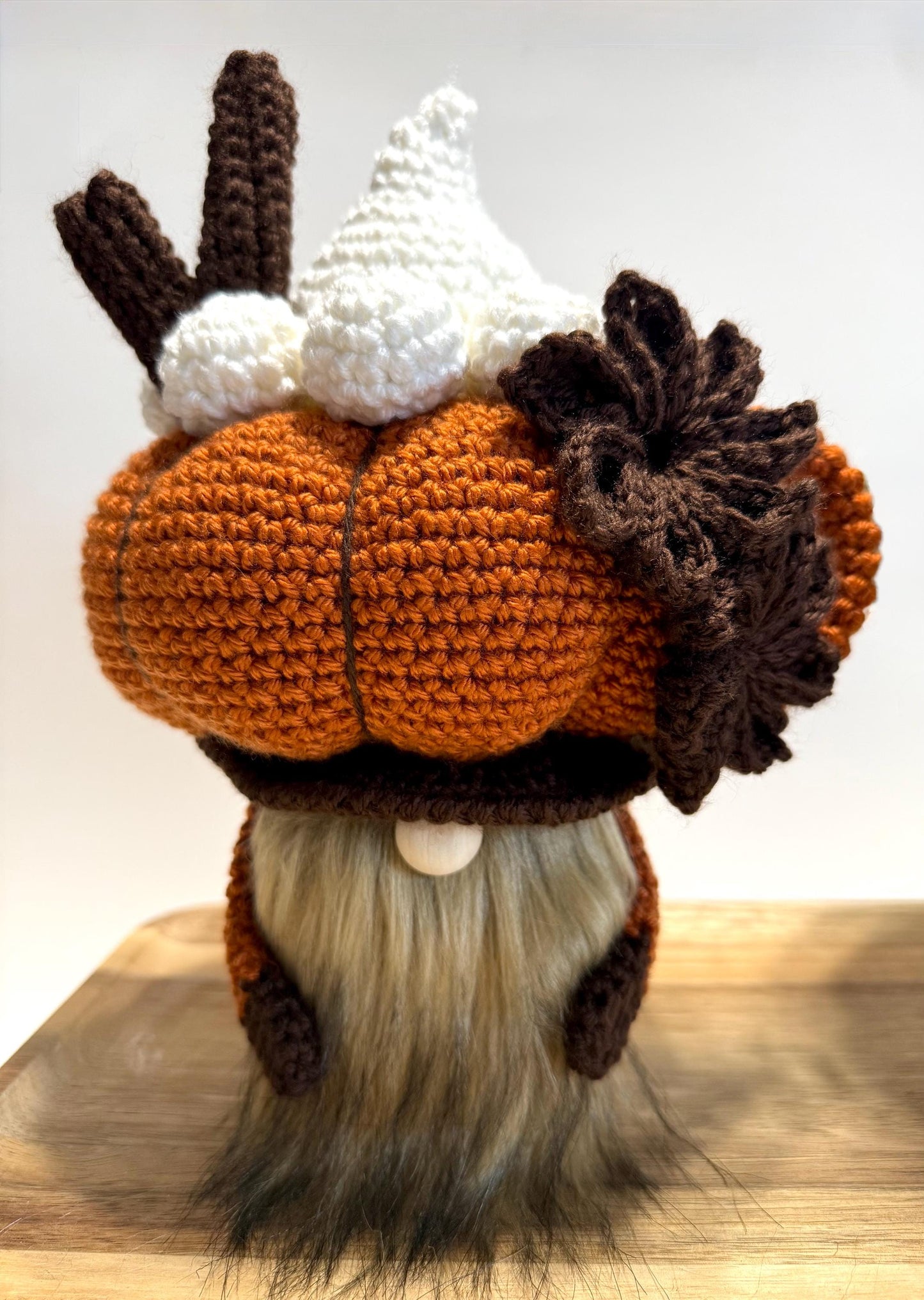 Pumpkin Hat Fall Gnome, Handmade Tiered Decor