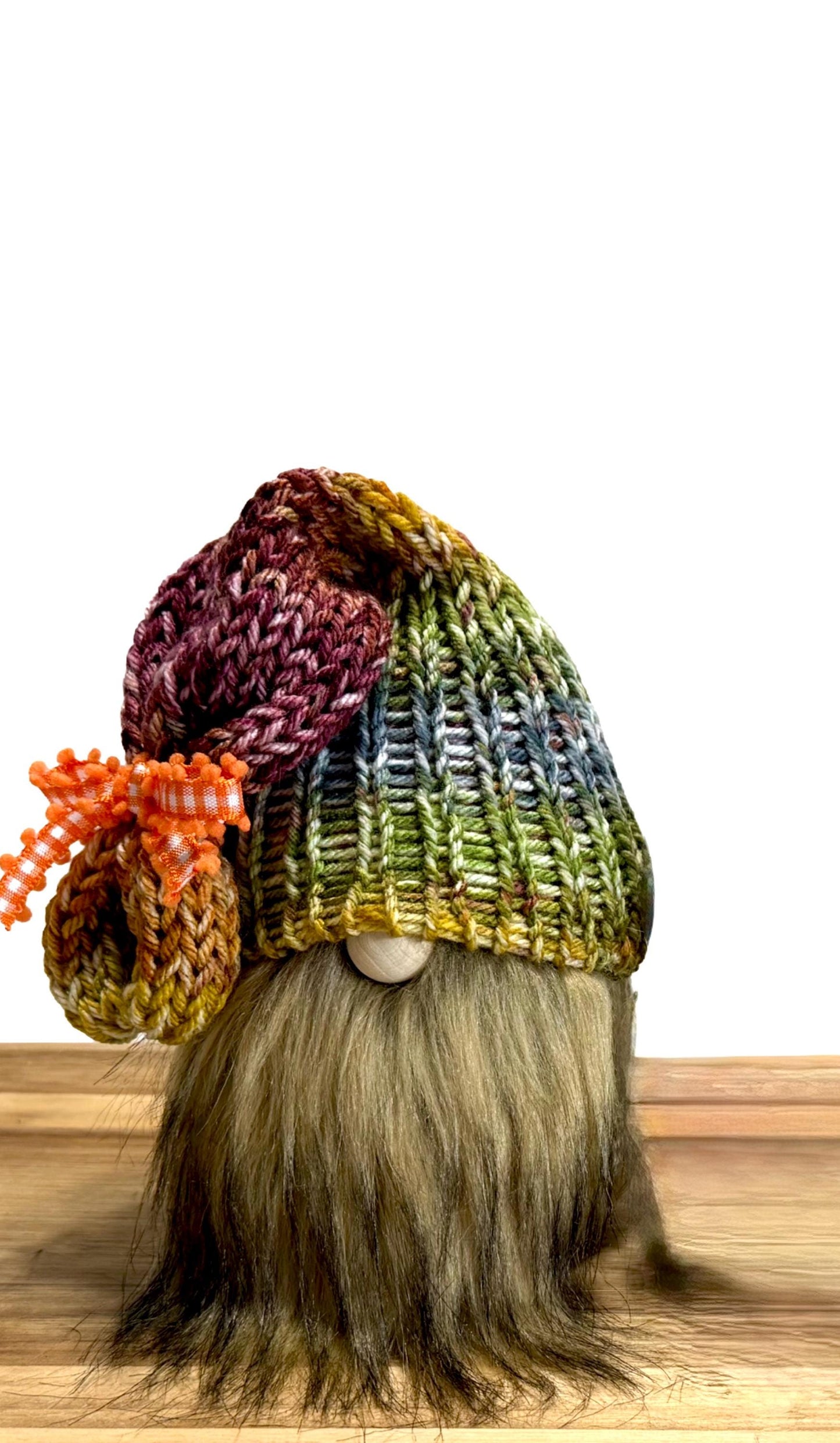 Handmade Fall Knit Gnome, Tiered Tray Decor