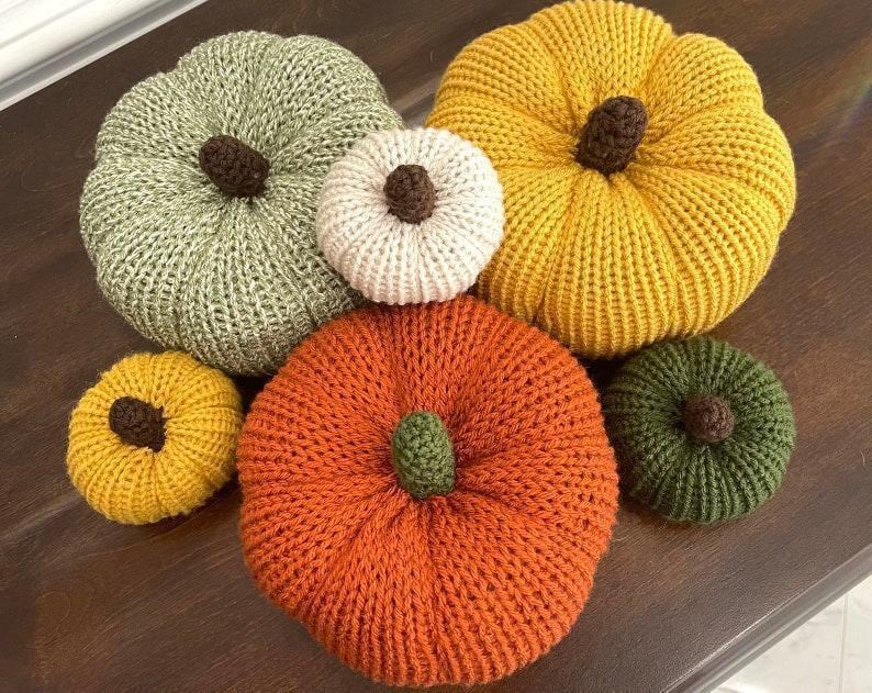 Knit Pumpkin, Knit Pumpkins, Fall Decor, Soft Pumpkins, Thanksgiving Deco, Harvest Decor, Halloween Decor