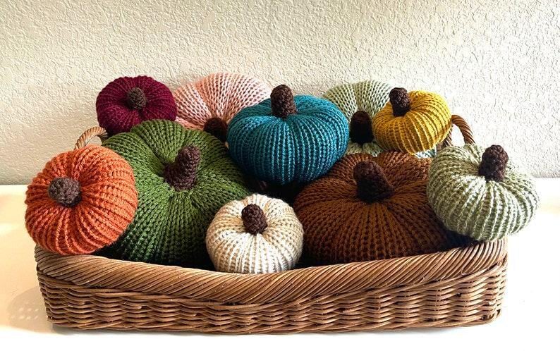 Knit Pumpkin, Knit Pumpkins, Fall Decor, Soft Pumpkins, Thanksgiving Deco, Harvest Decor, Halloween Decor