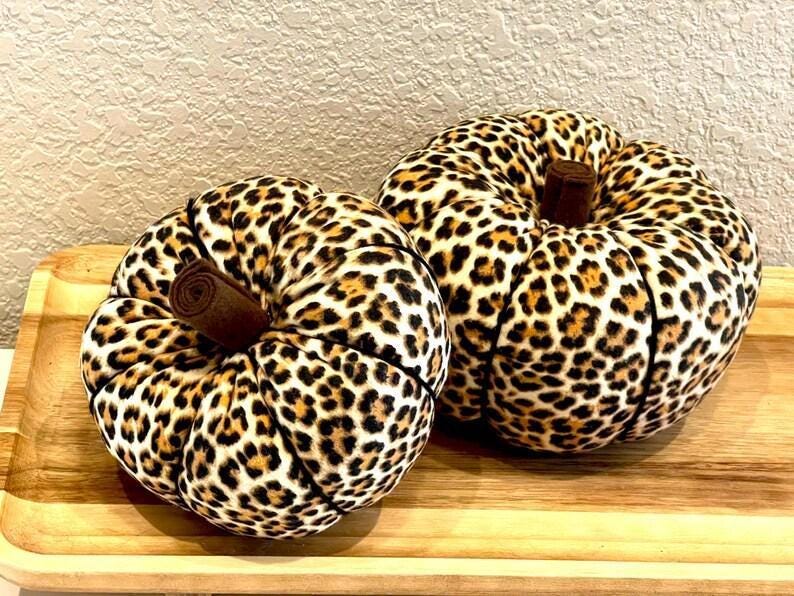Handmade Flannel Pumpkins | Leopard Print Pumpkins | Fall Home Decor | Farmhouse Autumn Decor | Thanksgiving Pumpkin Decor