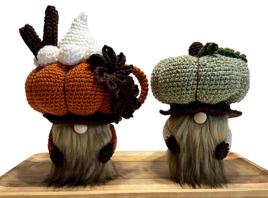 Pumpkin Hat Fall Gnome, Handmade Tiered Decor