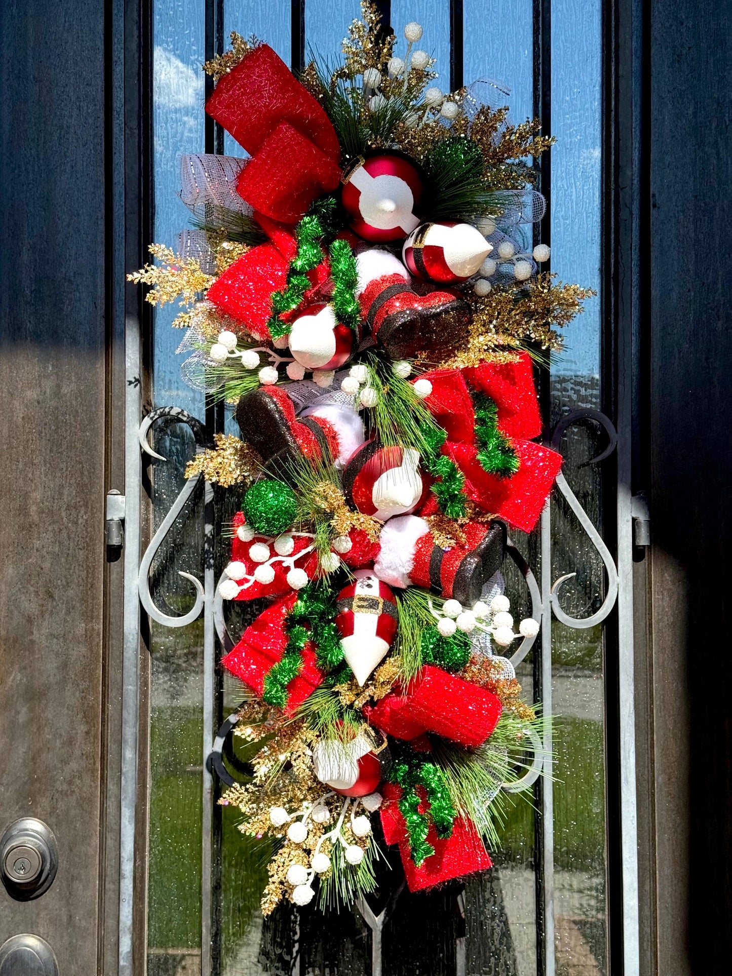 Traditional Christmas Swag, Holiday Porch Decor (32” Long)
