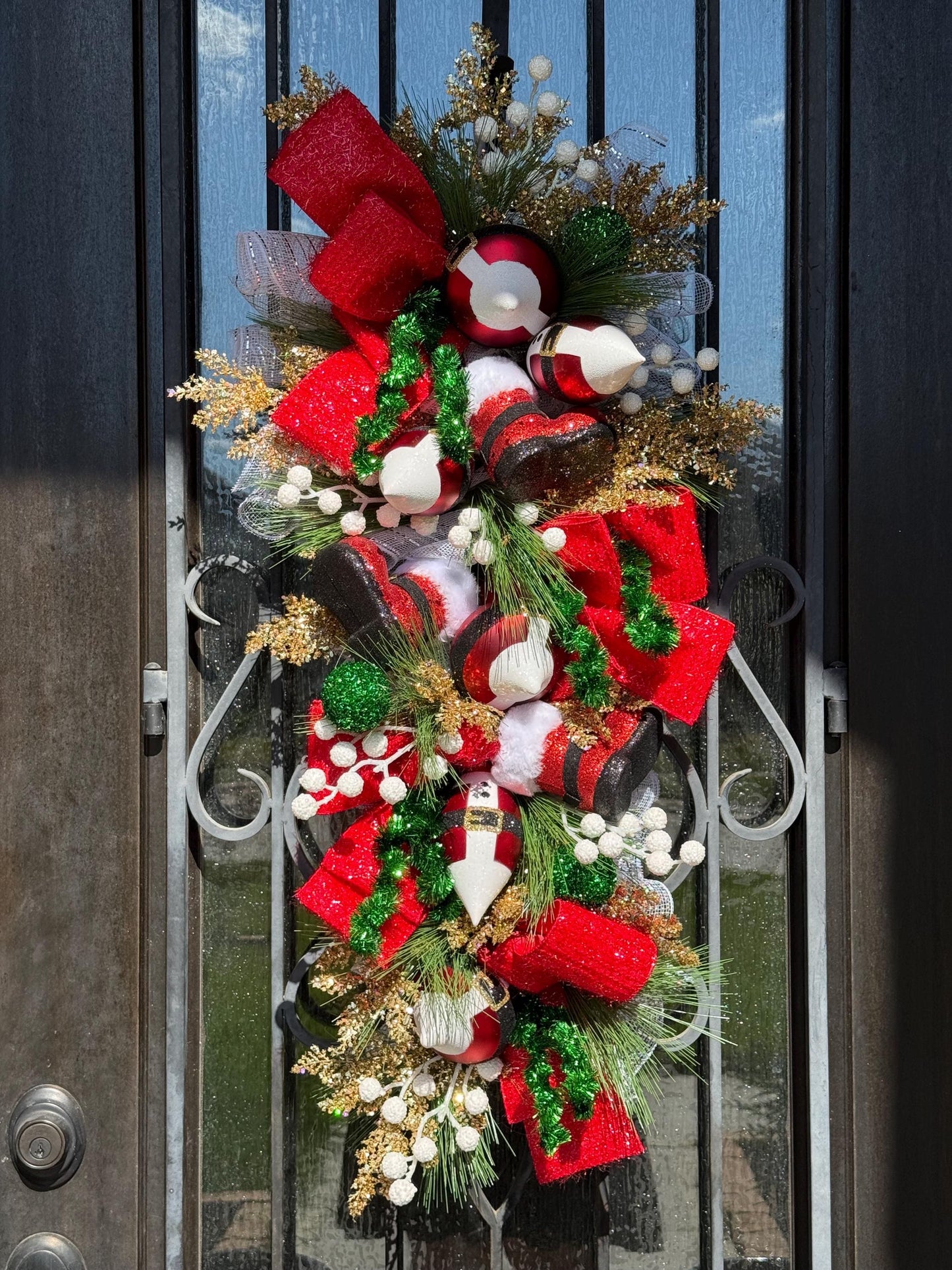 Traditional Christmas Swag, Holiday Porch Decor (32” Long)