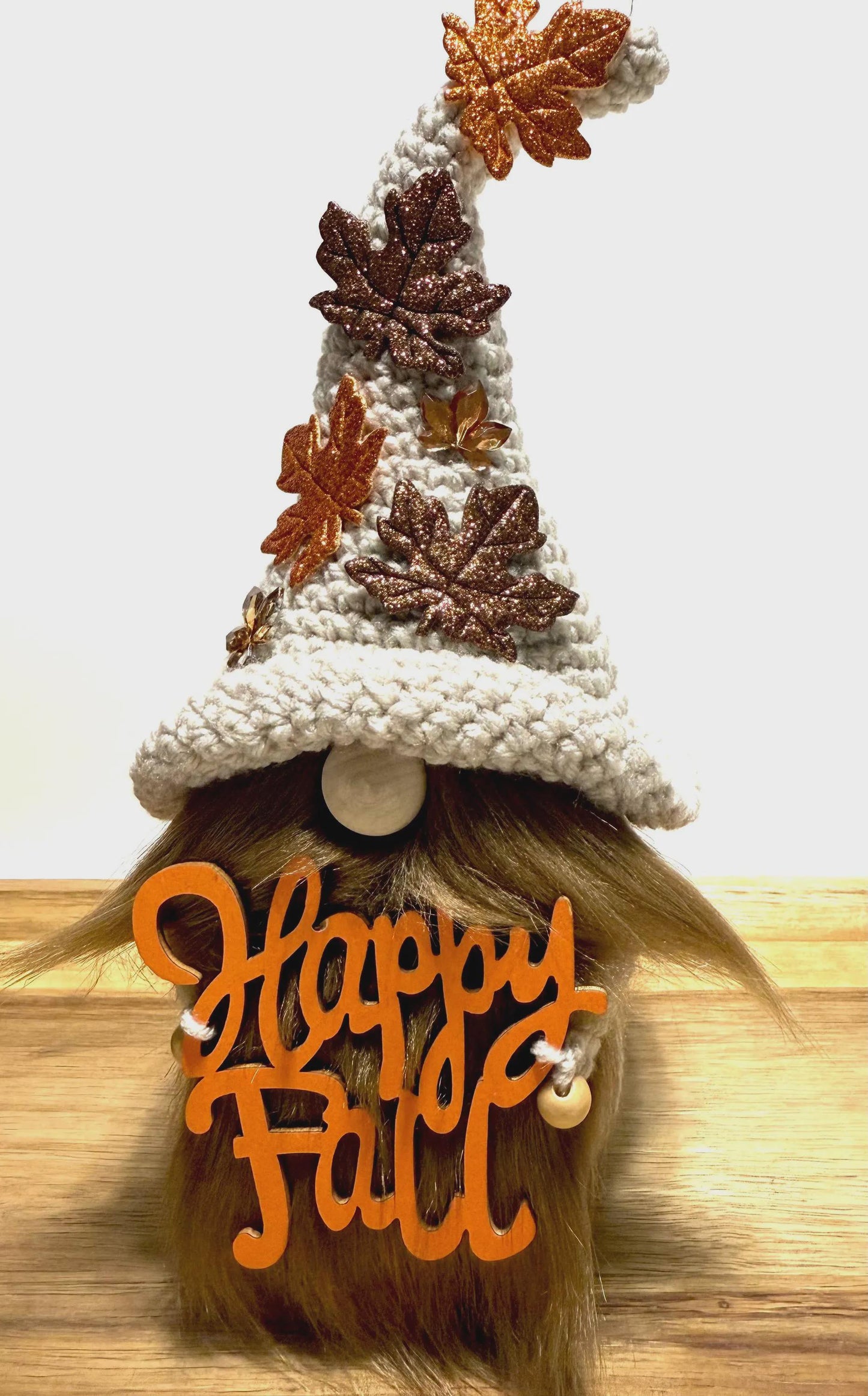 Knit Fall Gnome, Pumpkin Decor, Farmhouse Tiered Tray Decor