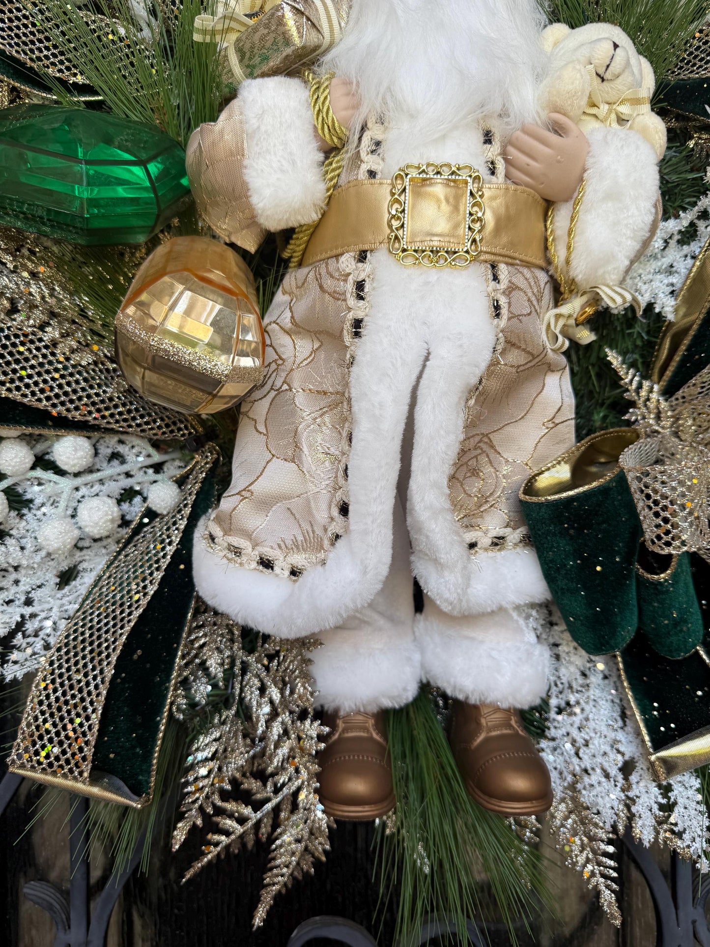 Santa Christmas Wreath, Holiday Porch Decor