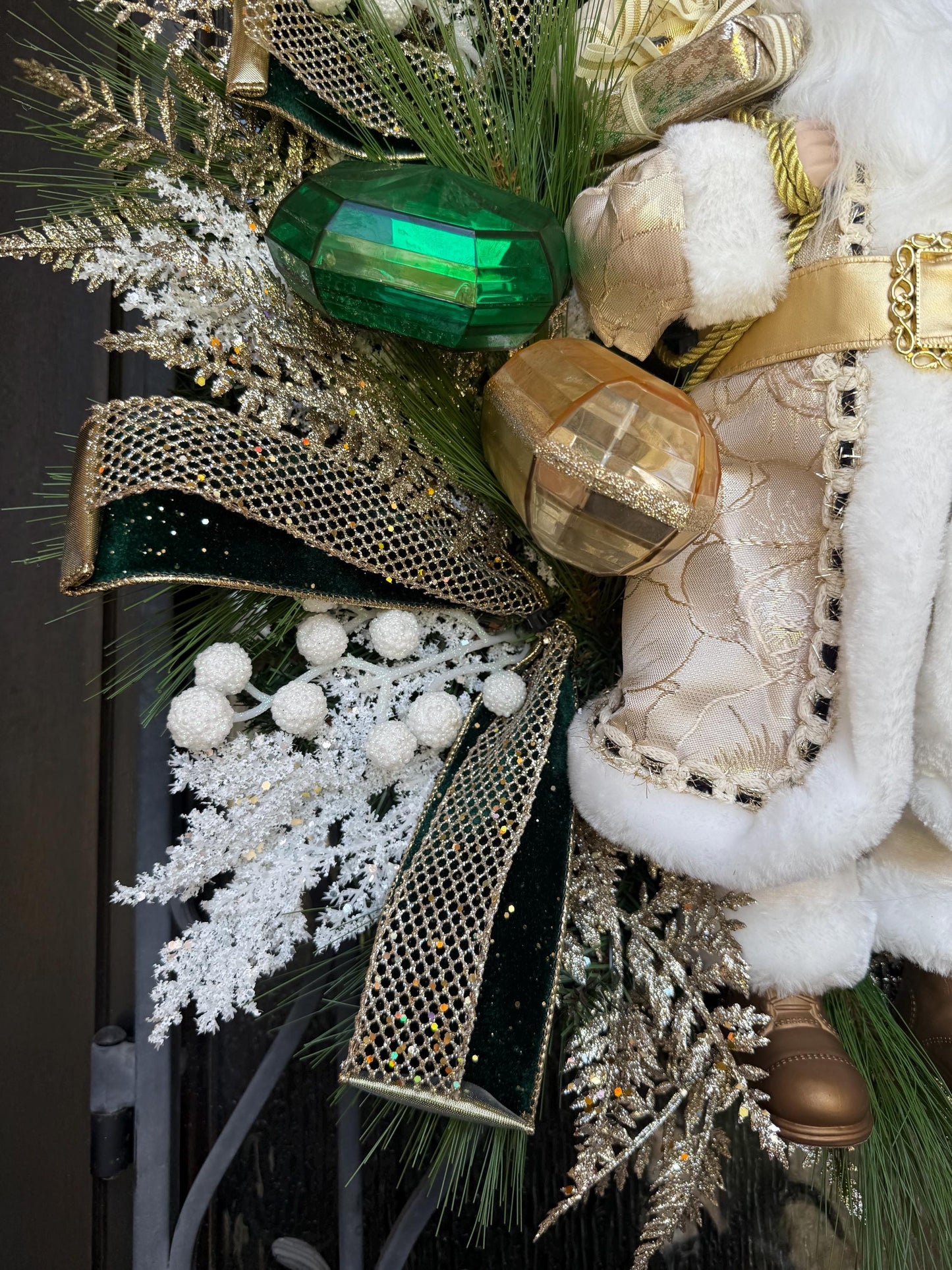 Santa Christmas Wreath, Holiday Porch Decor