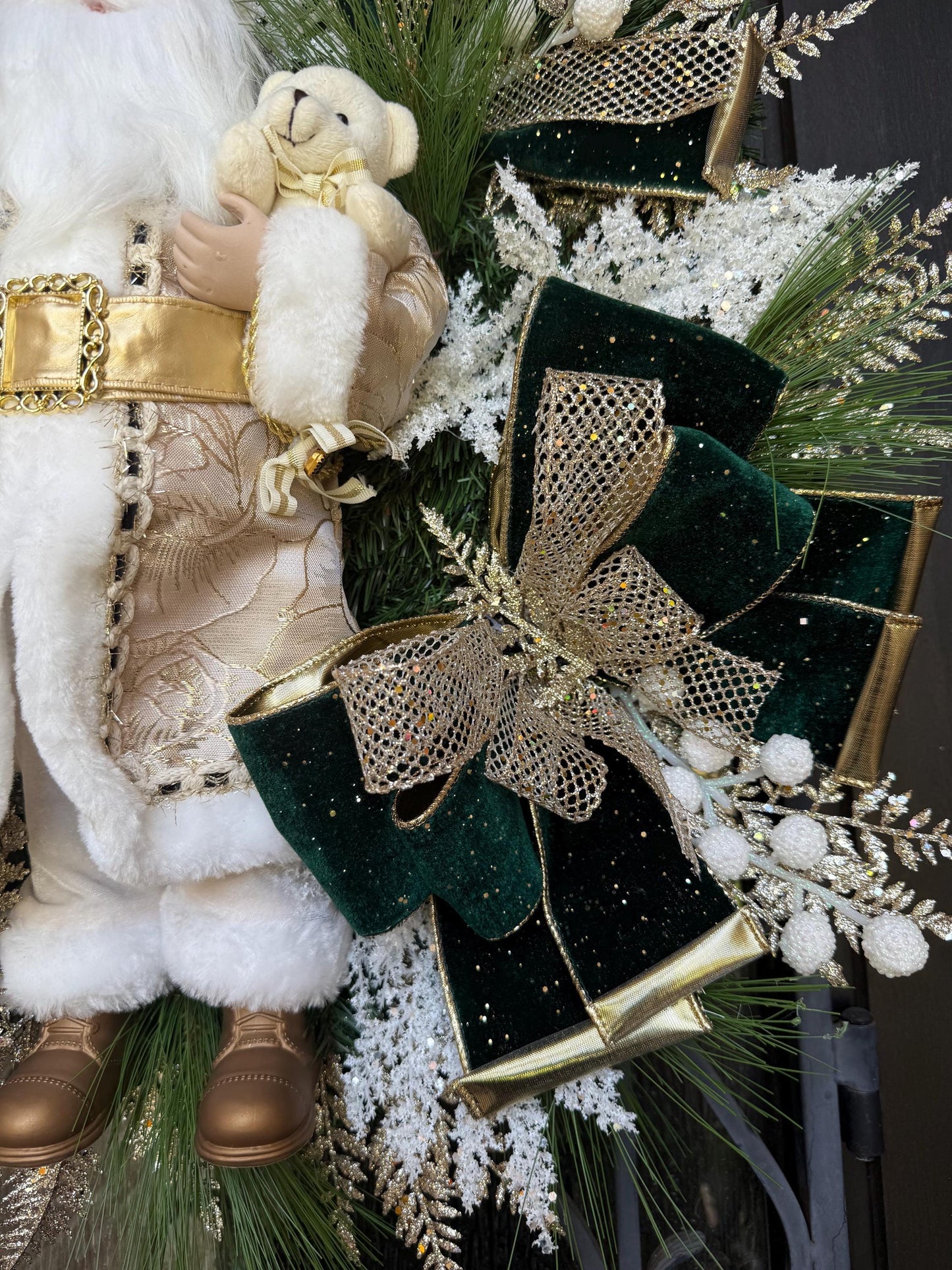 Santa Christmas Wreath, Holiday Porch Decor